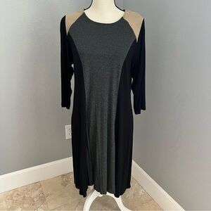 Karen Kane Gray Sheath Dress with Raglan Sleeves